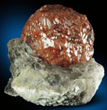 Almandine Garnet in Muscovite-Quartz matrix for sale from excavation for bank on South Street in lower Manhattan Island, New York City, New York County, New York