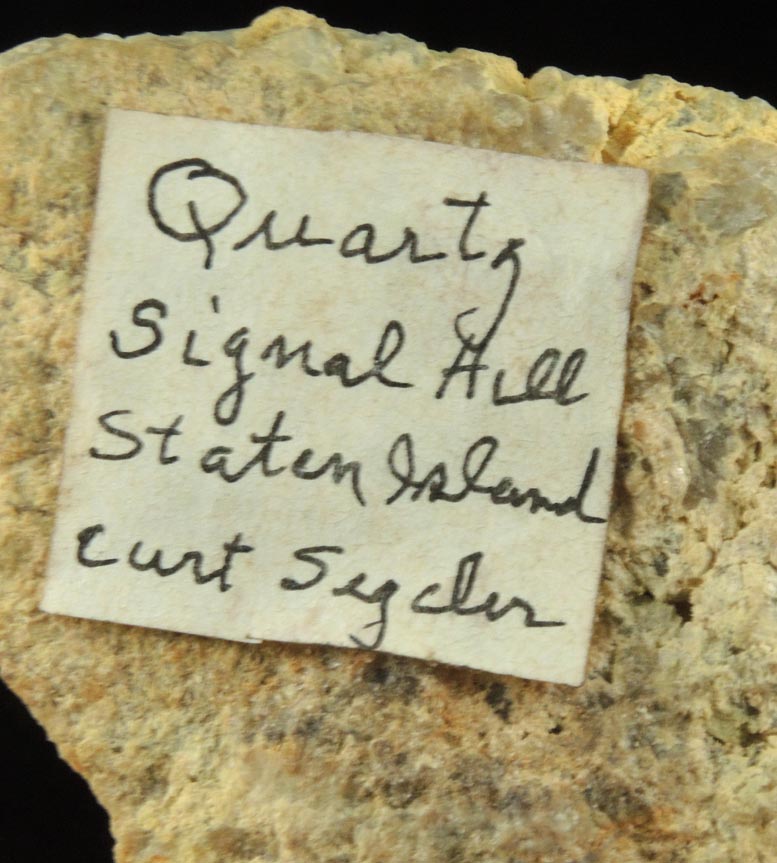 Detail view of mineral Quartz var. Green Quartz for sale from Signal Hill, Staten Island, New York City, Richmond County, New York
