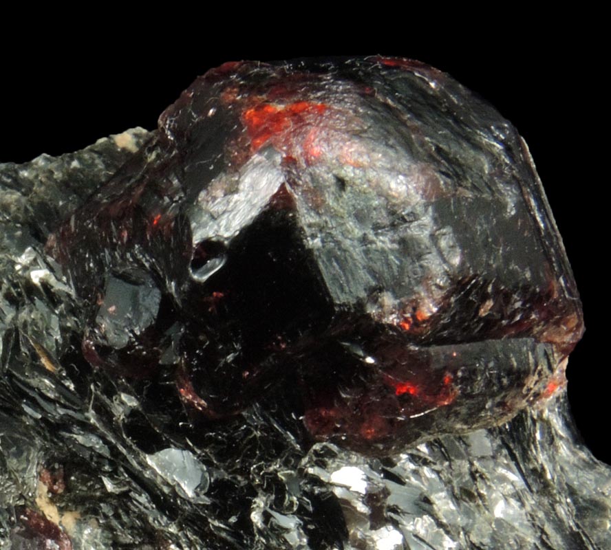 Detail view of mineral Almandine Garnet for sale from 26th Street at Sixth Avenue Subway Excavation, Manhattan Island, New York City, New York County, New York