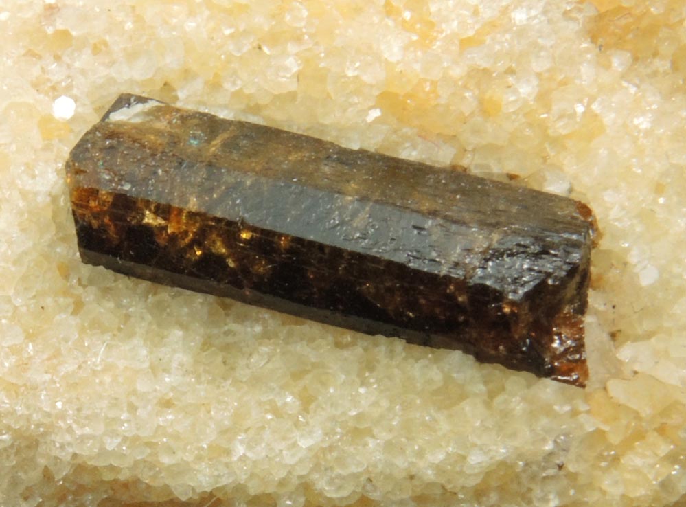 Detail view of mineral Dravite-Uvite Tourmaline in Inwood Marble for sale from Marble Hill, Manhattan Island, New York City, New York County, New York