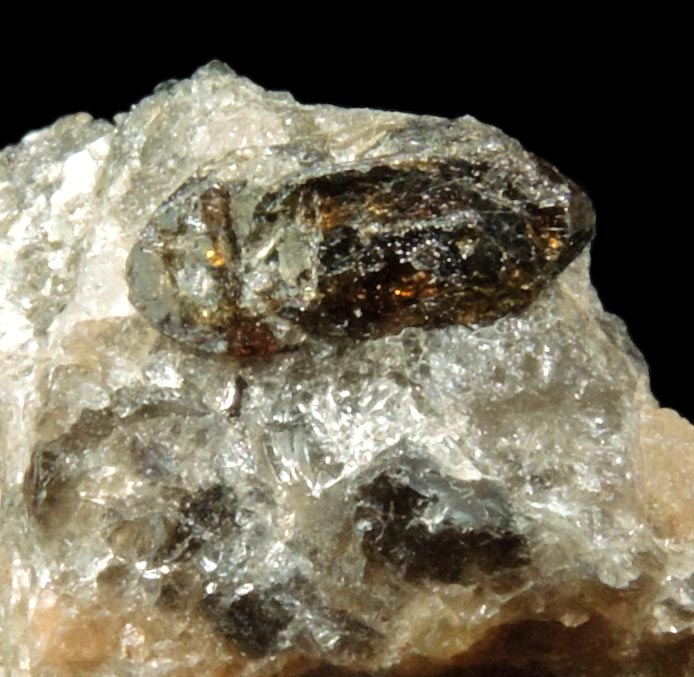 Detail view of mineral Monazite-(Ce) for sale from Harlem Speedway, northeastern shore of Manhattan Island, New York City, New York County, New York