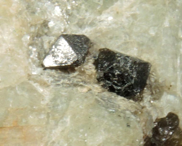 Detail view of mineral Xenotime-(Y) and Monazite-(Ce) for sale from 185 Street dump of Harlem Speedway construction site, Manhattan, New York City, New York County, New York