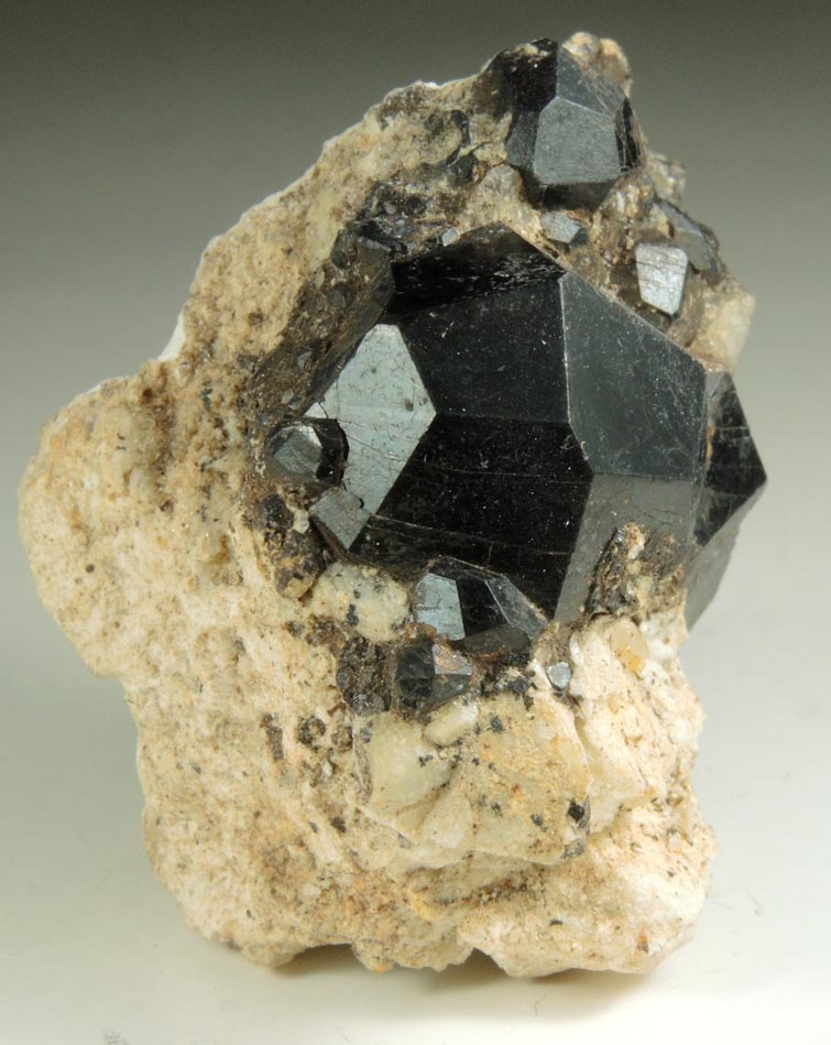 Detail view of mineral Almandine Garnet for sale from Broadway at 36th Street, Manhattan Island, New York City, New York County, New York