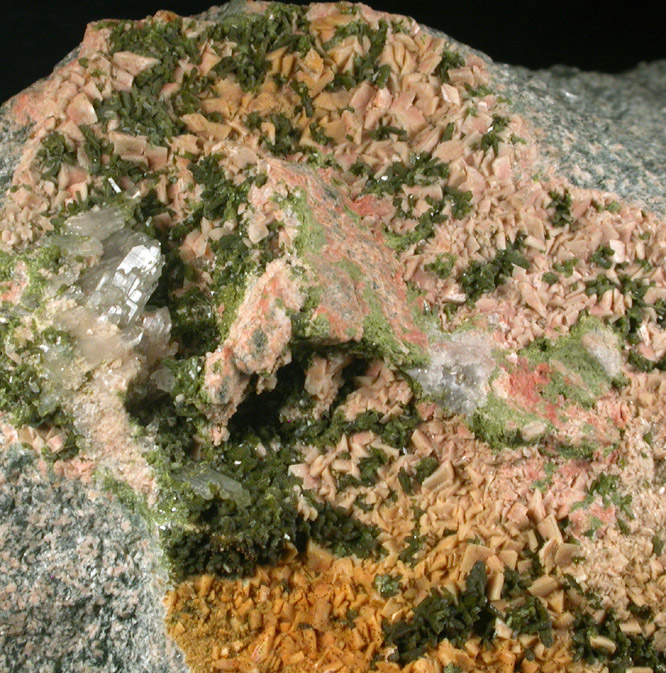 Epidote, quartz, orthoclase labeled as simply from Manhattan 