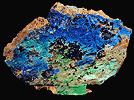 Mineral specimen: Azurite, Malachite, Tenorite from Azurite Pit, Phelps Dodge Morenci Mine, Morenci, Arizona.